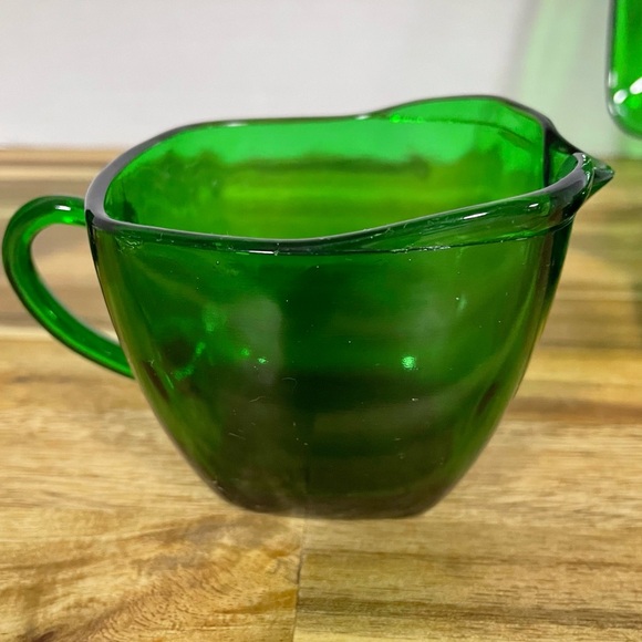 Vintage Anchor Hocking Forest Green 5 Various Pieces - Picture 7 of 9